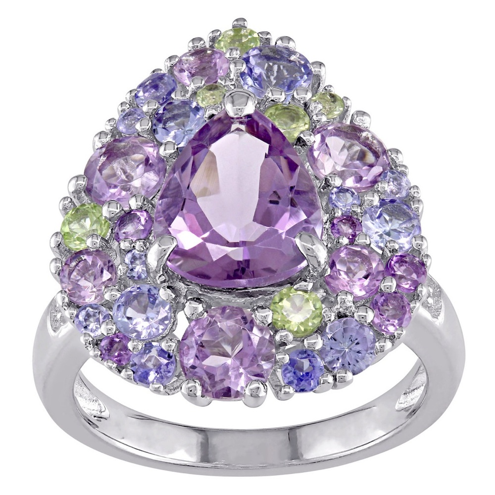 Amethyst Ring With Tanzanite & Peridot Accents (New)